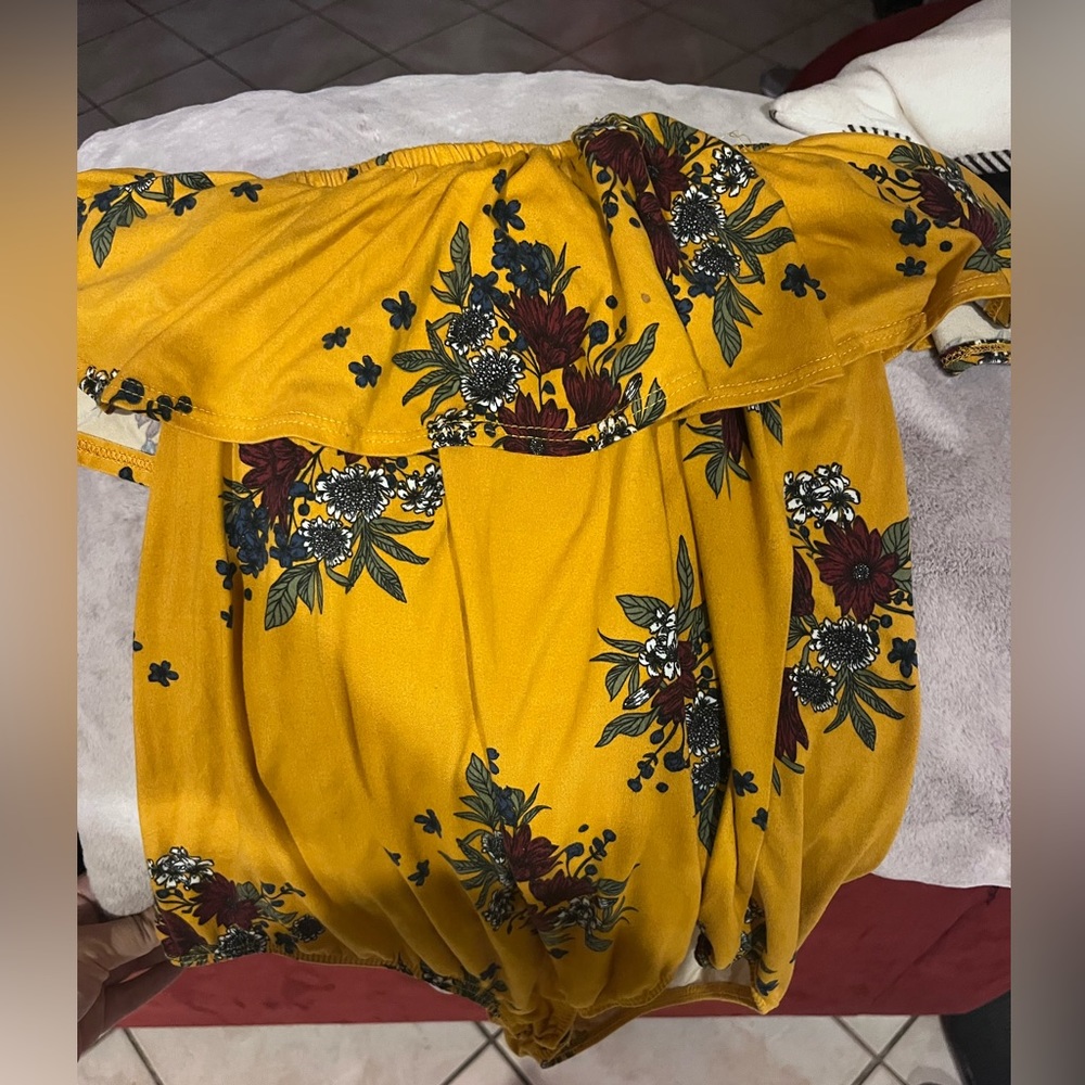 TMG Bodysuit | color yellow with flowers